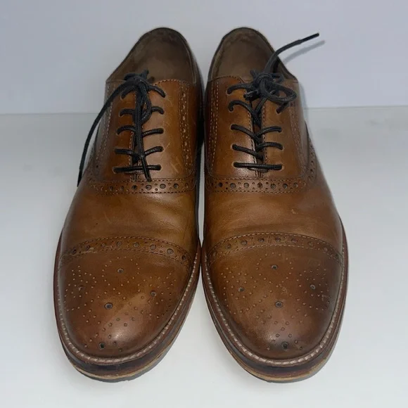 Johnston & Murphy Men’s Size 10.5 Conrad Cap Toe Shoes Brown Calfskin Leather JOHNSTON & MURPHY Conrad Cap Toe Oxford Size 10.5M main image 3